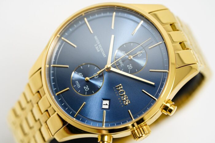 Hugo Boss Men's Watch Associate Yellow Gold Blue - HB1513841 - Image 7